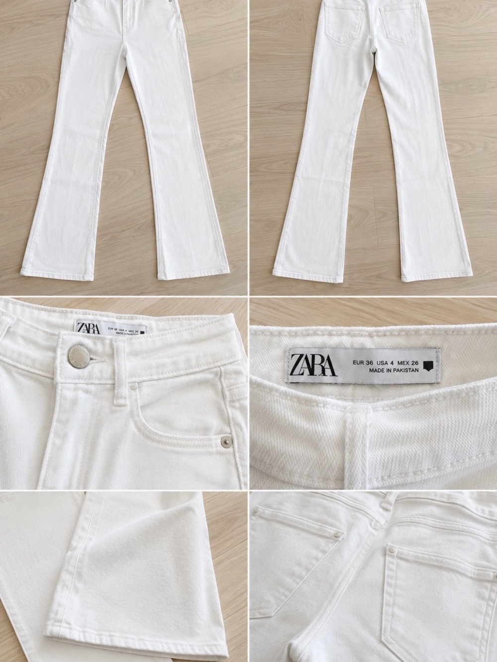 Zara White Flare Jeans Like new